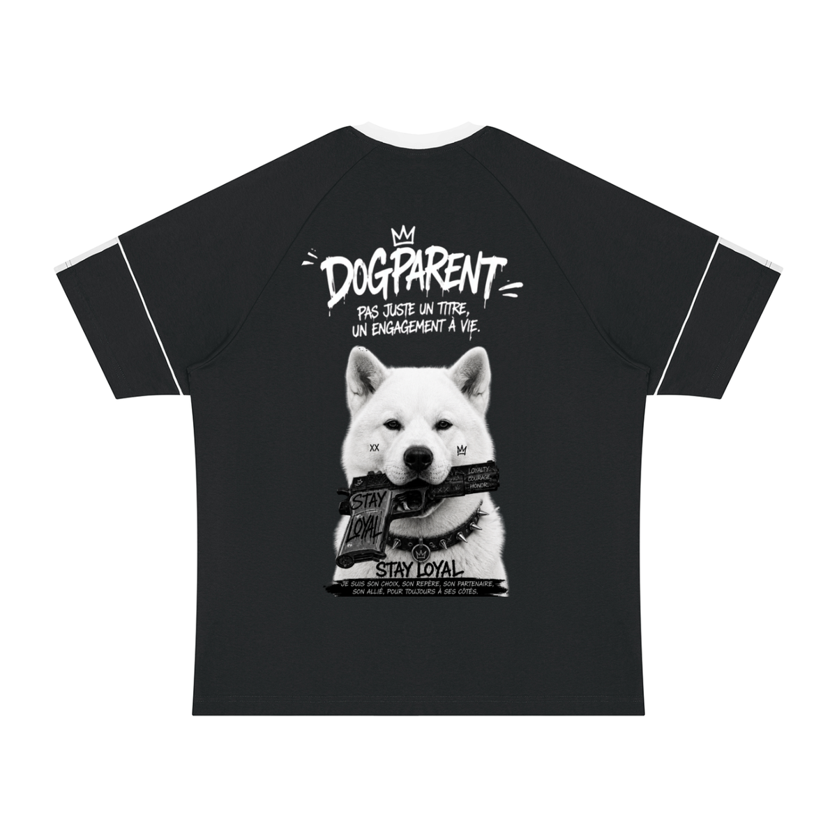 GUN Akita Inu Blanc - T-shirt Raglan