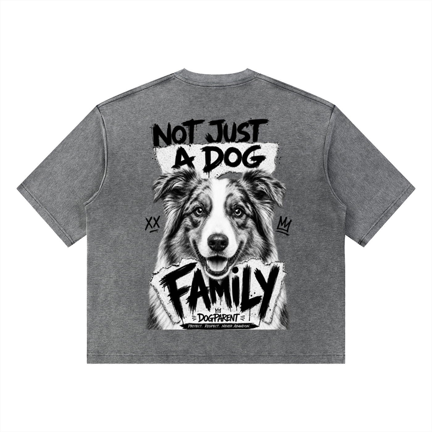 FAMILY Brindle Australian Shepherd - Waffle Boxy T-Shirt