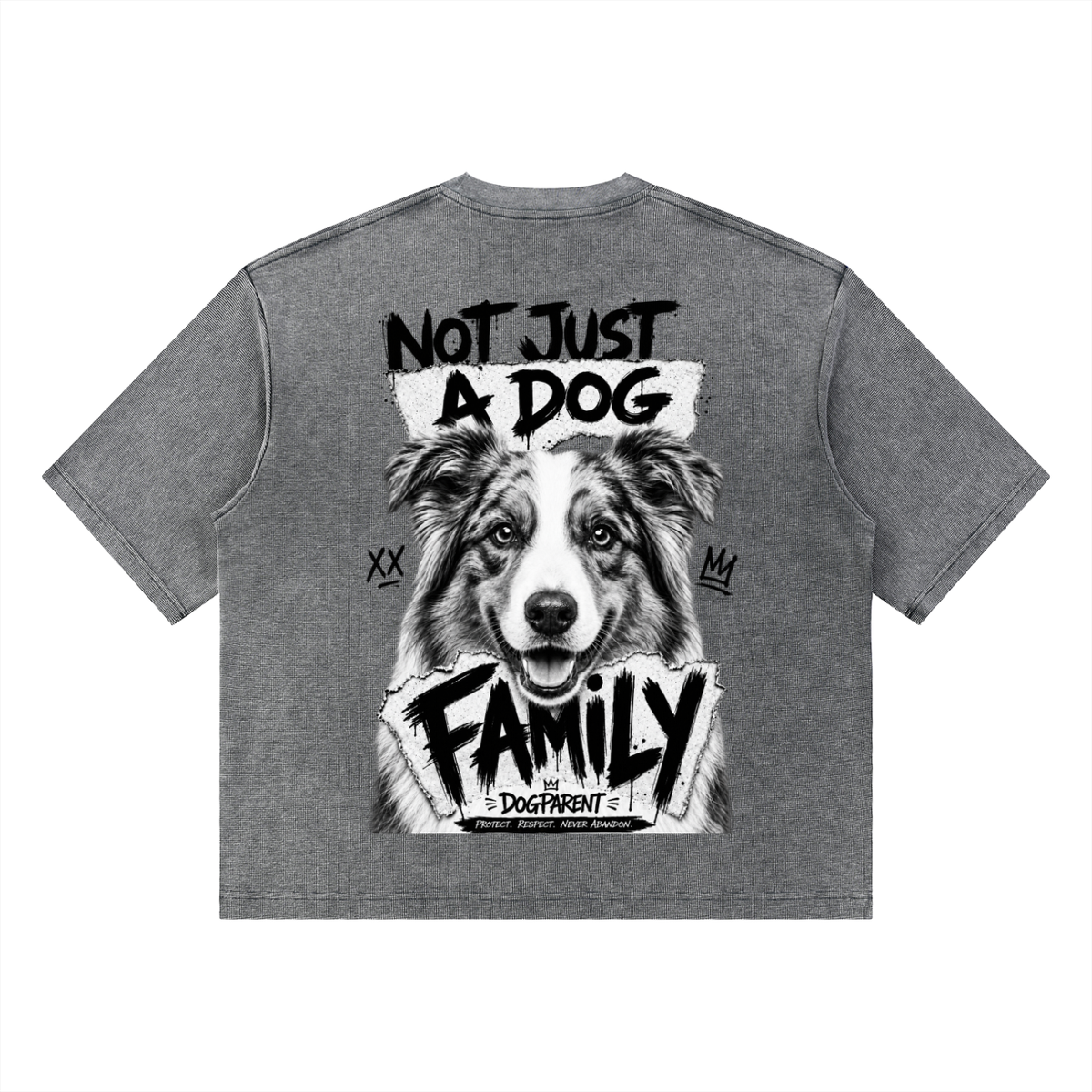 FAMILY Brindle Australian Shepherd - Waffle Boxy T-Shirt