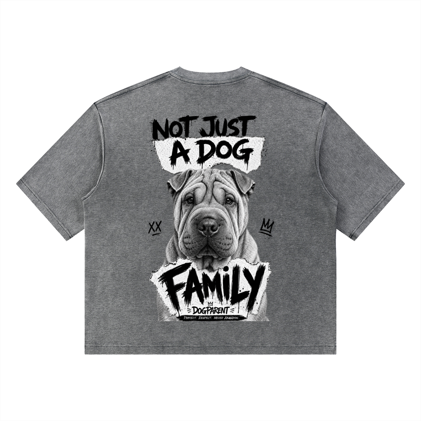 FAMILY Shar Pei - Waffle Boxy T-Shirt