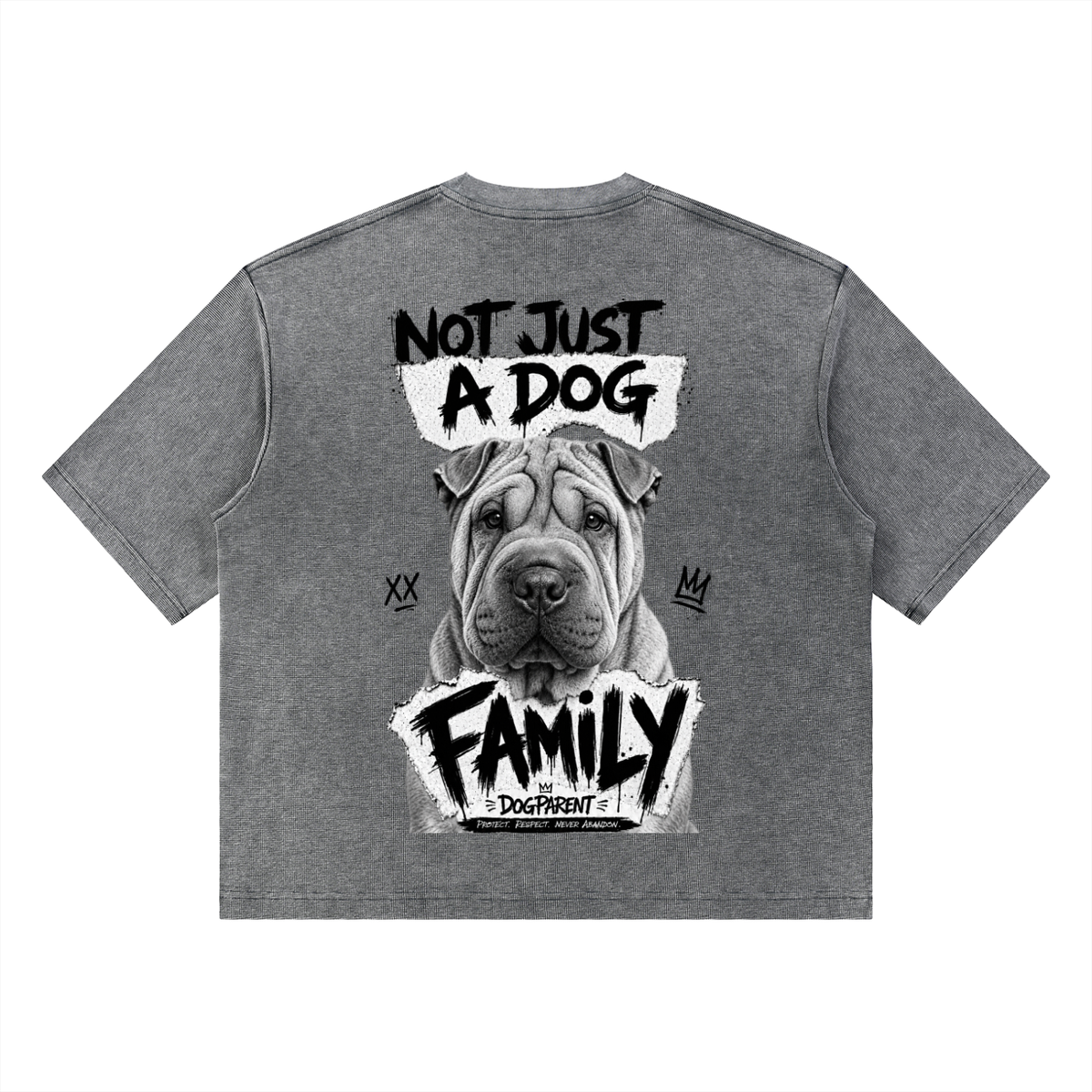 FAMILY Shar Pei - Waffle Boxy T-Shirt