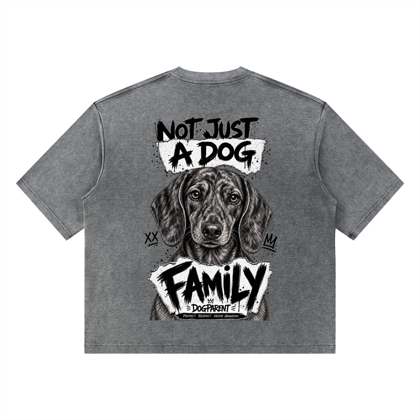 FAMILY Teckel Bringé - Waffle Boxy T-Shirt