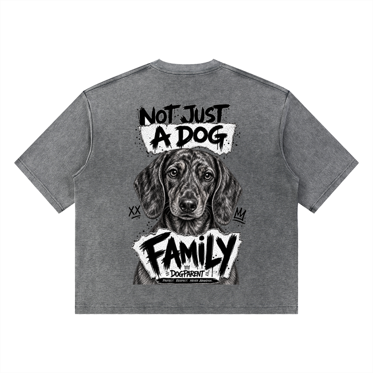 FAMILY Teckel Bringé - Waffle Boxy T-Shirt