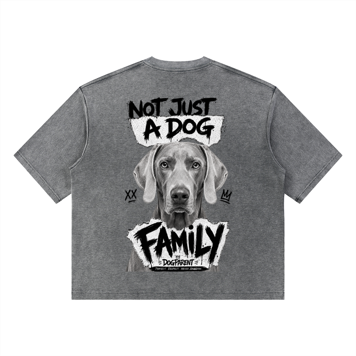 FAMILY Braque de Weimar - Waffle Boxy T-Shirt