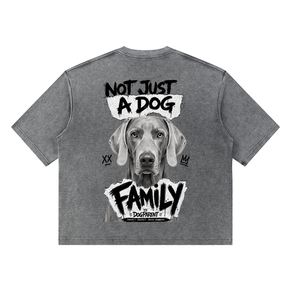 FAMILY Braque de Weimar - Waffle Boxy T-Shirt