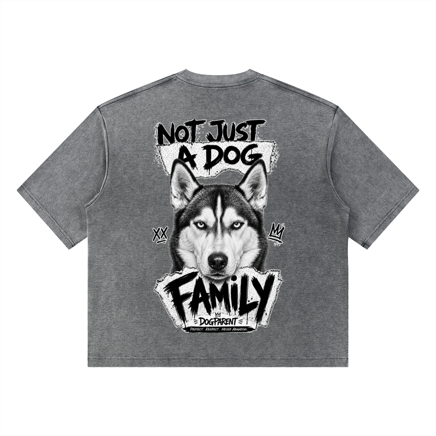 FAMILY Husky - Waffle Boxy T-Shirt