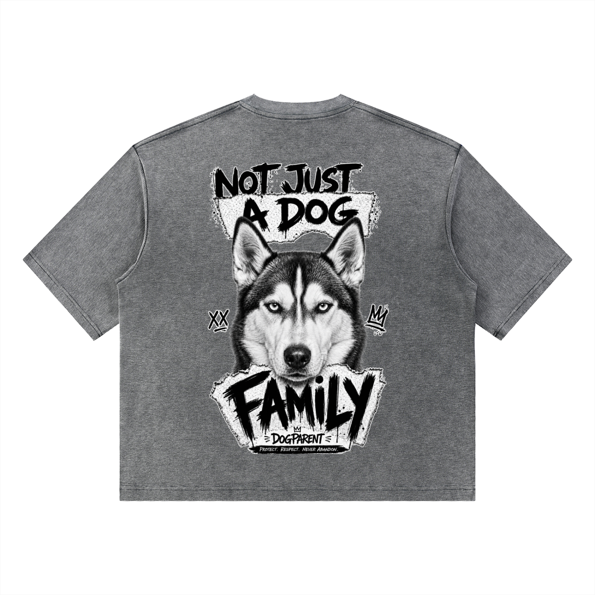 FAMILY Husky - Waffle Boxy T-Shirt