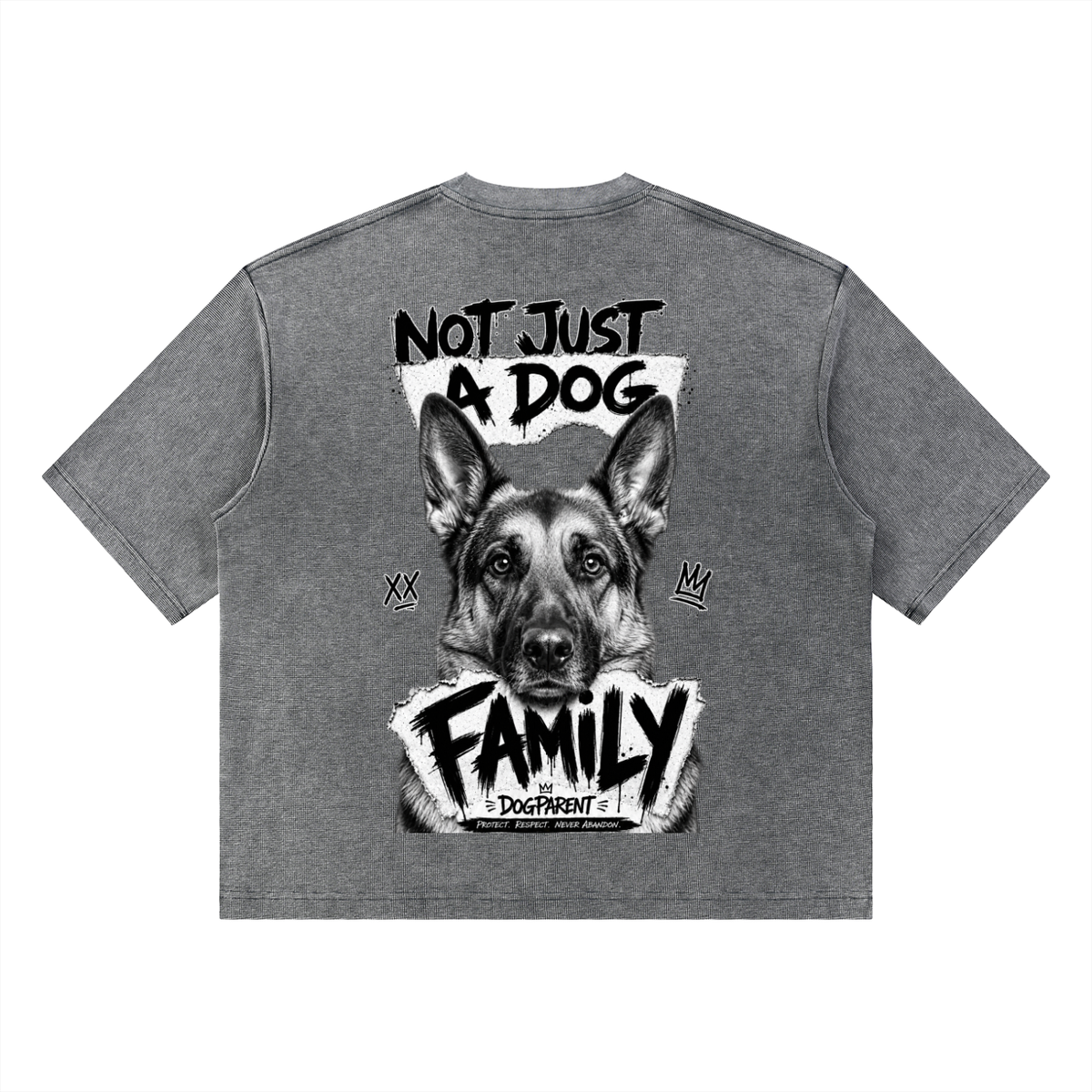 FAMILY German shepherd - Waffle Boxy T-Shirt