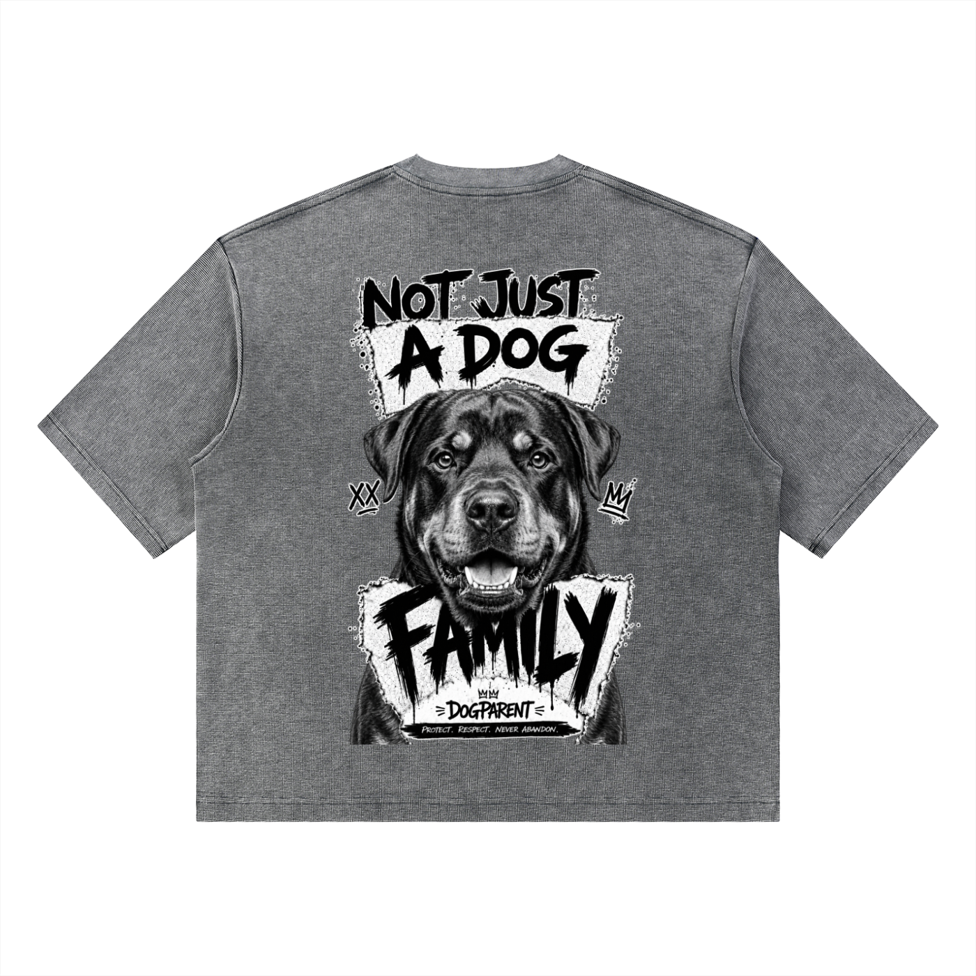 FAMILY Rottweiler - Waffle Boxy T-Shirt
