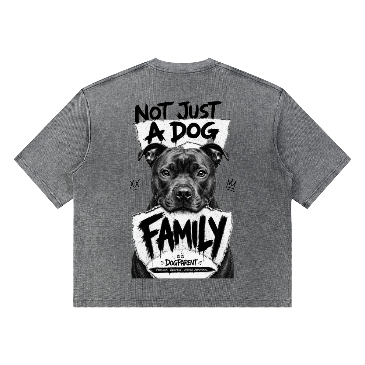 FAMILY Staffie - Waffle Boxy T-Shirt