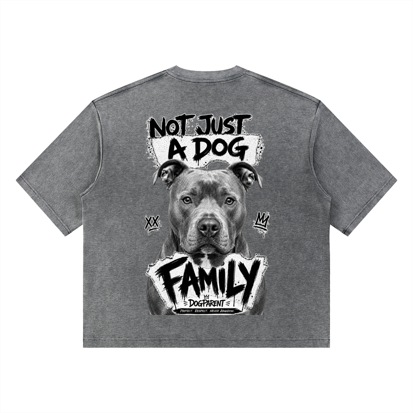 FAMILY Blue Amstaff - Waffle Boxy T-Shirt