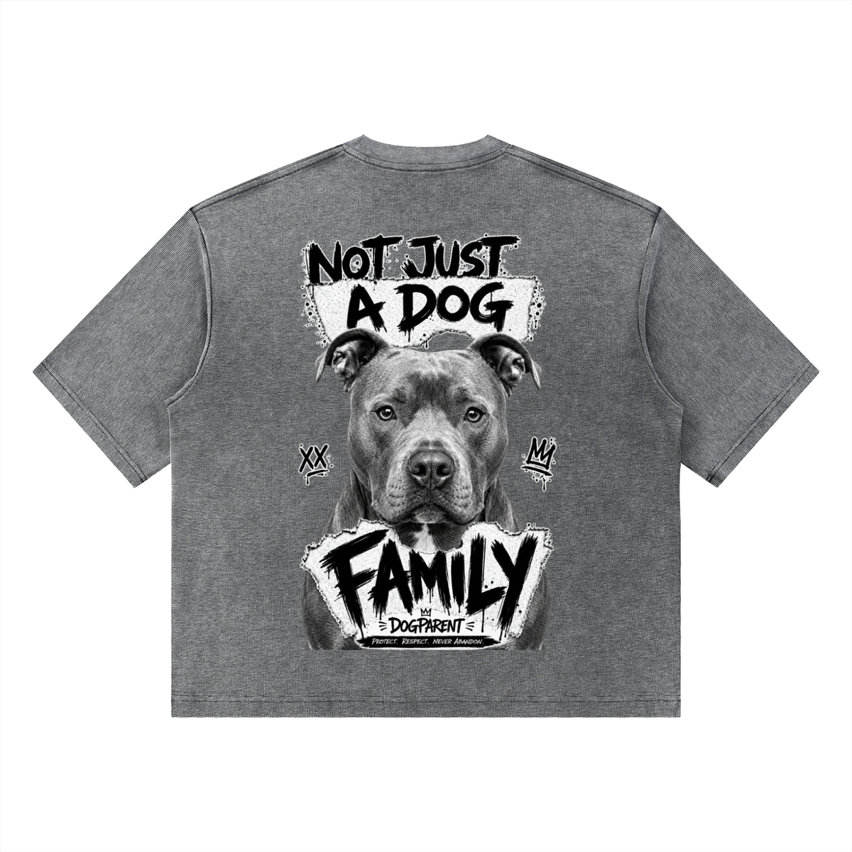 FAMILY Blue Amstaff - Waffle Boxy T-Shirt