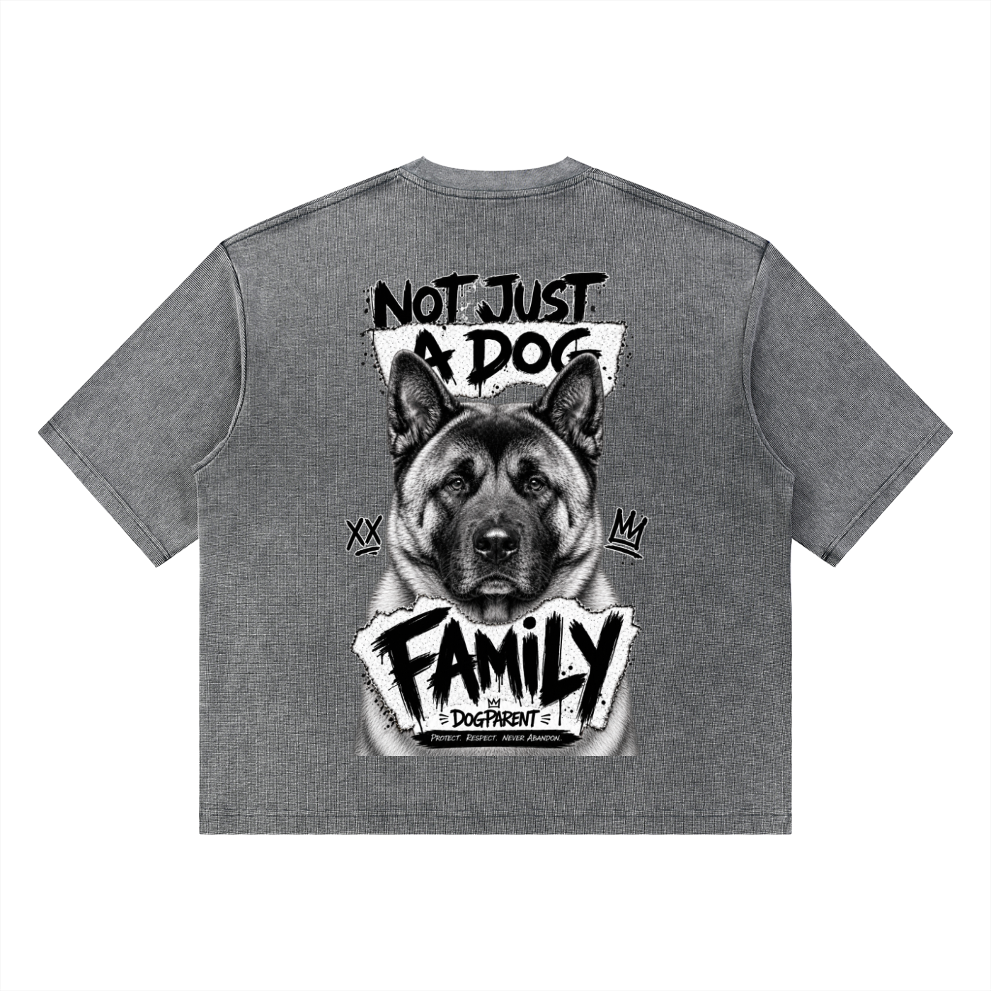 FAMILY American Akita - Waffle Boxy T-Shirt