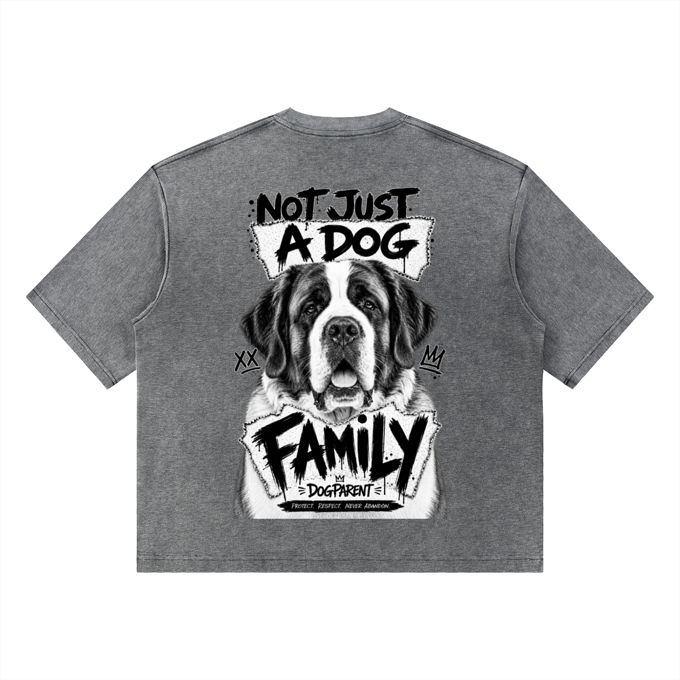 FAMILY Saint Bernard - Waffle Boxy T-Shirt