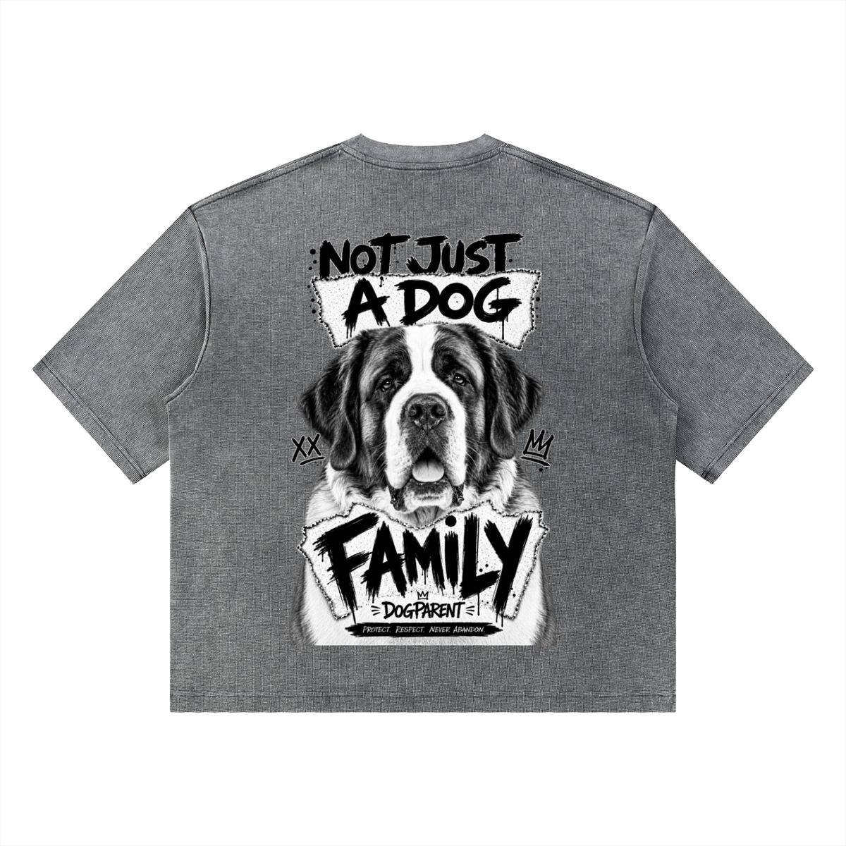 FAMILY Saint Bernard - Waffle Boxy T-Shirt