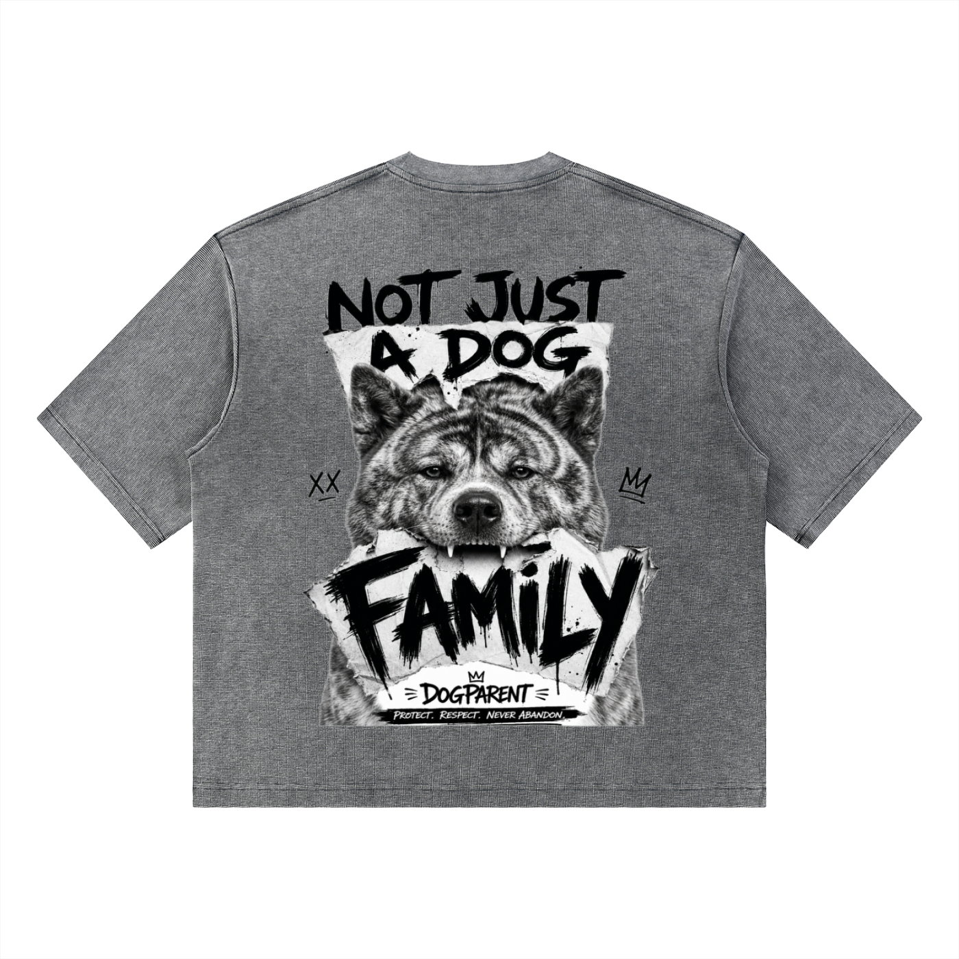 FAMILY Brindle Akita Inu - Waffle Boxy T-Shirt