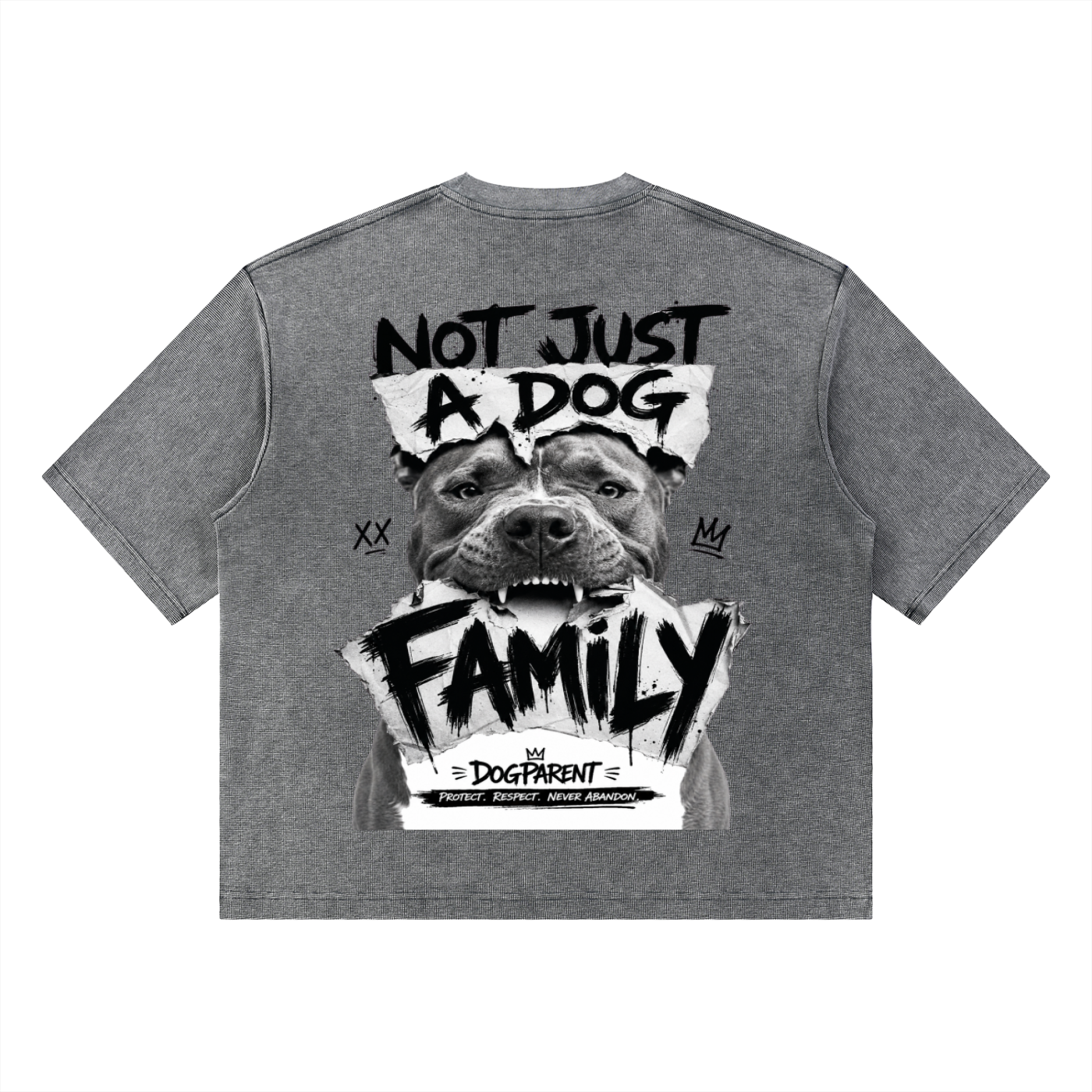 FAMILY Pitbull - Waffle Boxy T-Shirt