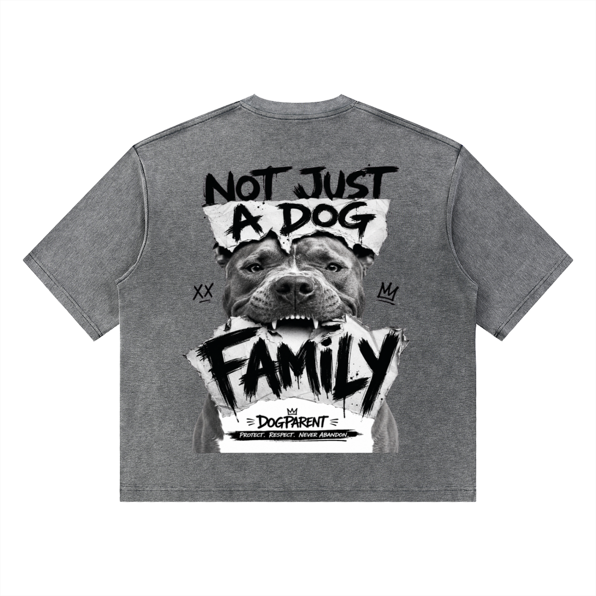 FAMILY Pitbull - Waffle Boxy T-Shirt