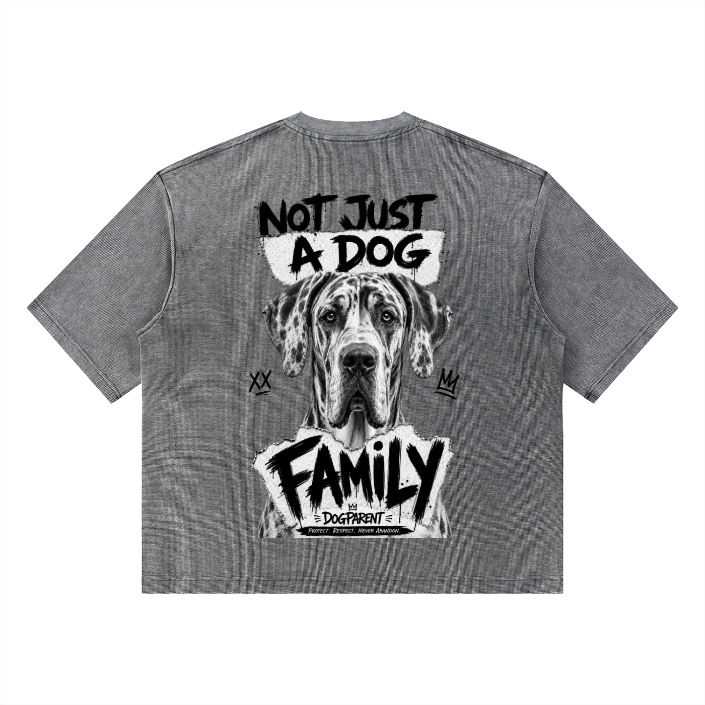 FAMILY Harlequin Great Dane - Waffle Boxy T-Shirt
