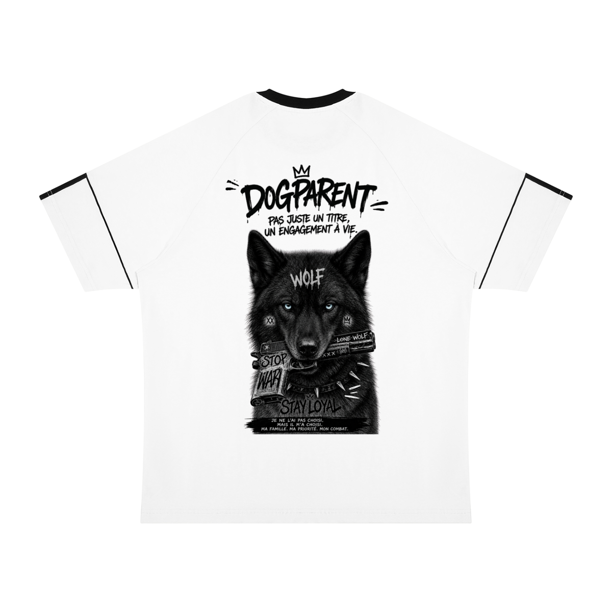 GUN American Wolfdog Black - Raglan T-shirt