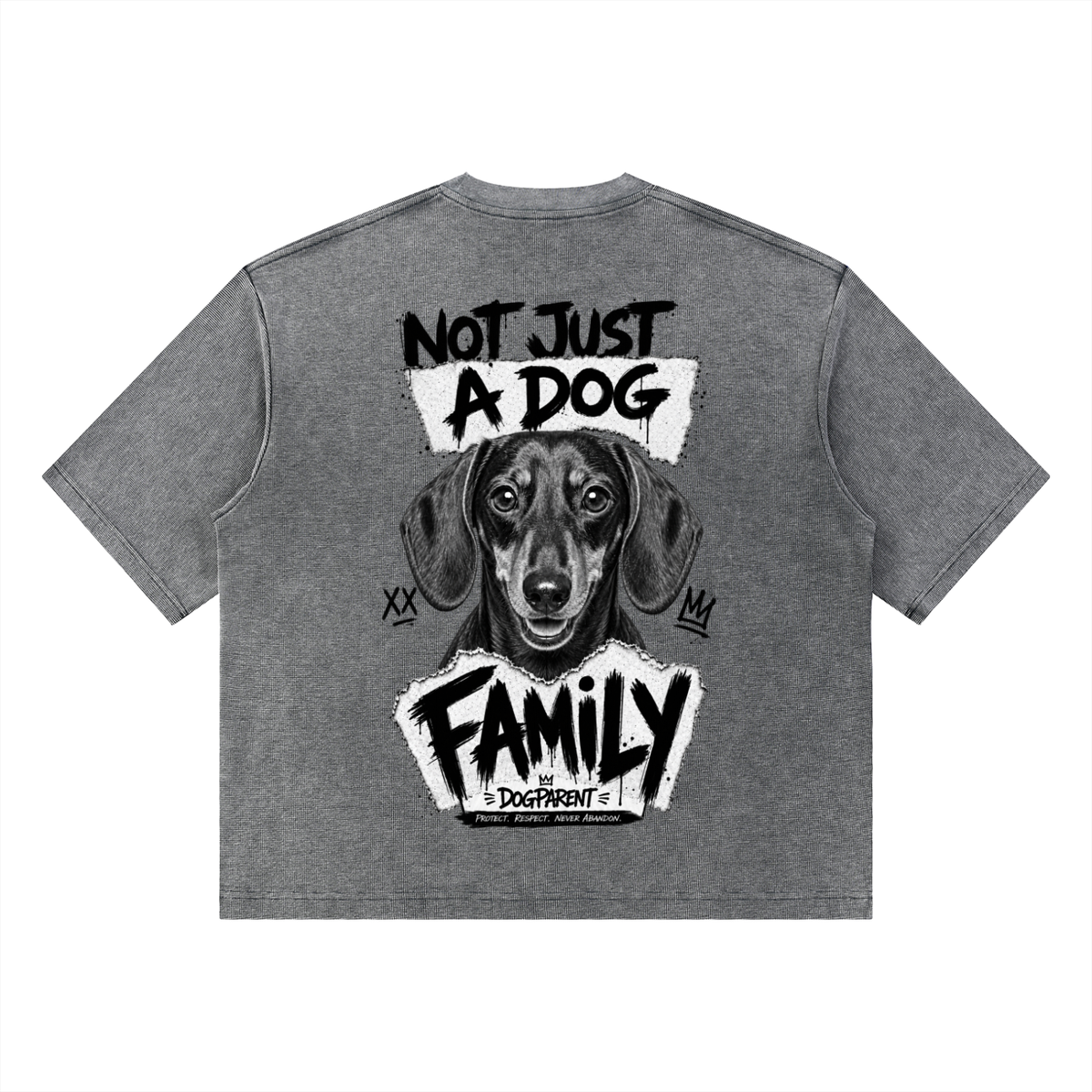 FAMILY Teckel - Waffle Boxy T-Shirt