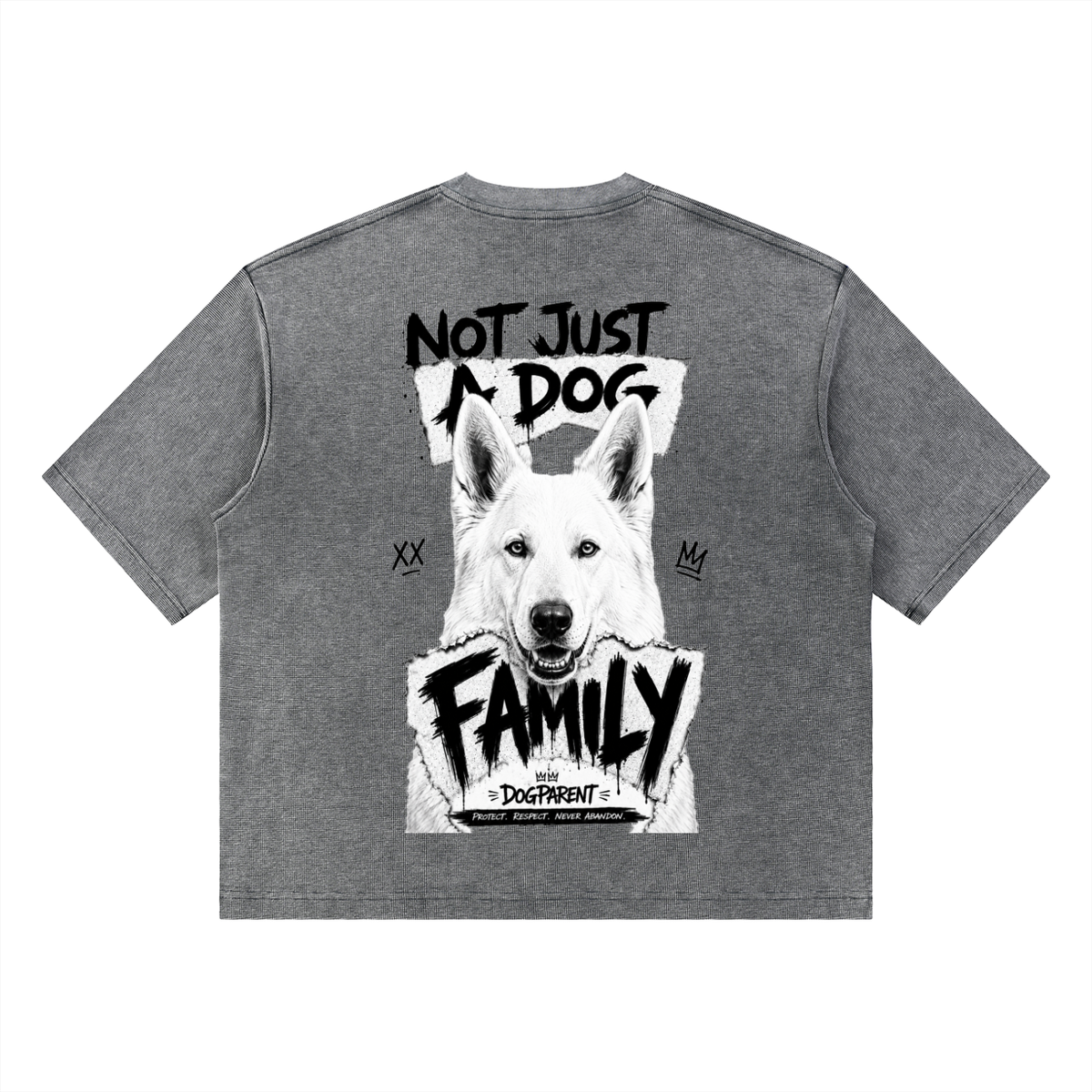 FAMILY White Swiss Shepherd - Waffle Boxy T-Shirt