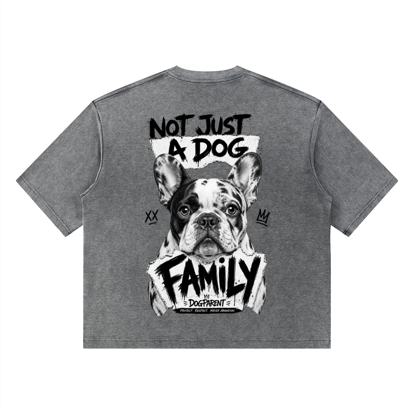FAMILY Brindle French Bulldog - Waffle Boxy T-Shirt