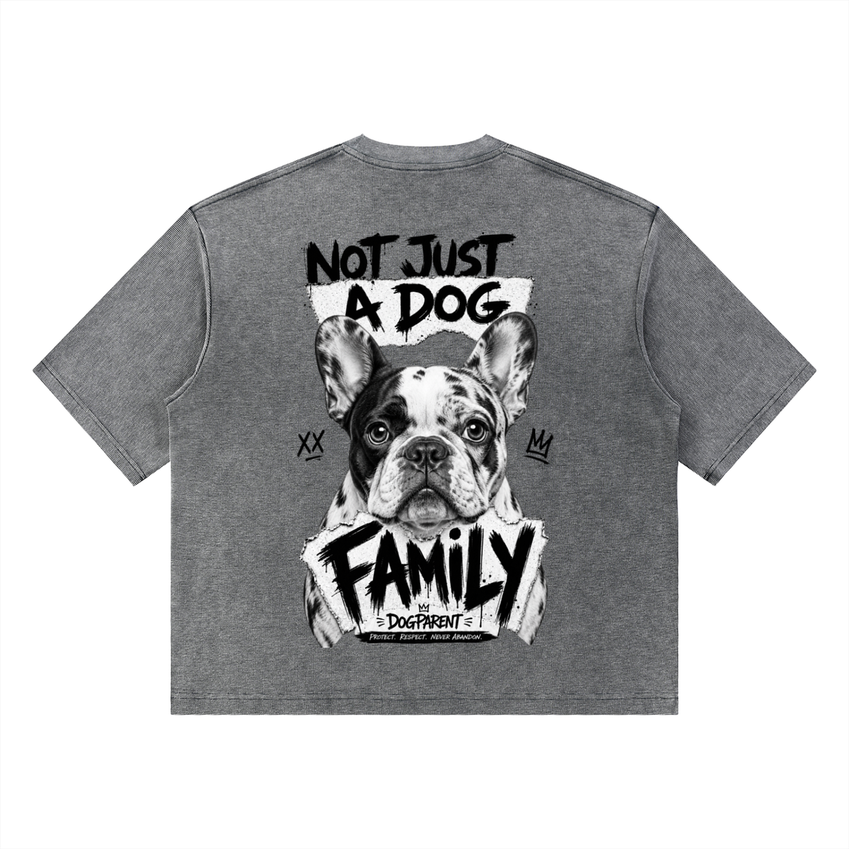 FAMILY Brindle French Bulldog - Waffle Boxy T-Shirt