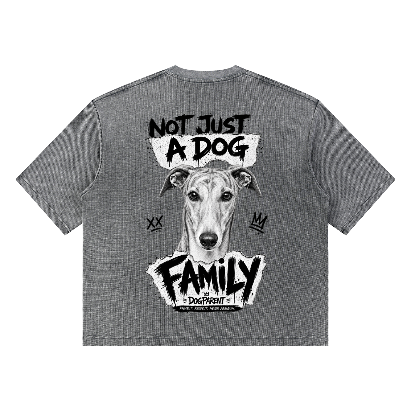 FAMILY Greyhound - Waffle Boxy T-Shirt